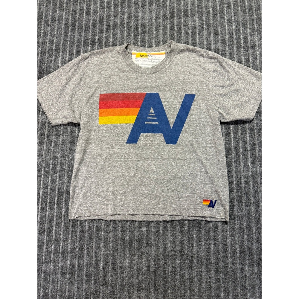 Aviator Nation Tee Women M Rainbow Stripe Streetwear Casual California
